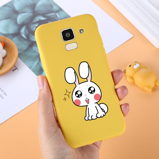 Samsung Galaxy J6 J600 J4 J8 A6 A8 Plus 2018 A3 A5 A7 2017 Lovely Letter Matte Phone Cover