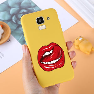 Samsung Galaxy J6 J600 J4 J8 A6 A8 Plus 2018 A3 A5 A7 2017 Lovely Letter Matte Phone Cover